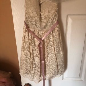 Girls beige lace dress